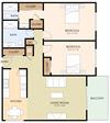 Two Bedroom Two Bath Floor Plan Two Bedroom Two Bath Floor Plan at Laurel Grove, Menlo Park, CA, 94025
